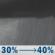 Tonight: A chance of rain showers after 7pm. Cloudy, with a low around 59. Wind around 0 mph. Chance of precipitation is 40%. New rainfall amounts less than a tenth of an inch possible. Tonight: Chance Rain Showers