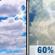 Today: A slight chance of rain showers between noon and 1pm, then a chance of showers and thunderstorms between 1pm and 5pm, then showers and thunderstorms likely. Mostly cloudy. High near 85, with temperatures falling to around 81 in the afternoon. Southeast wind around 9 mph, with gusts as high as 18 mph. Chance of precipitation is 60%. New rainfall amounts less than a tenth of an inch possible. Today: Mostly Cloudy then Chance Showers And Thunderstorms